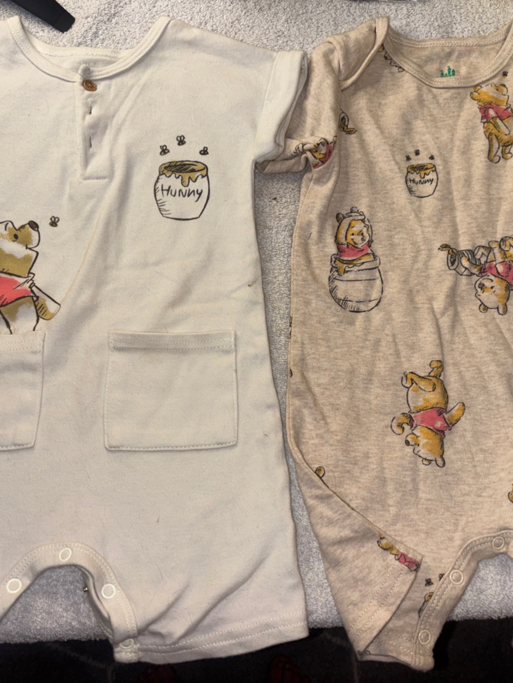 Disney Winnie the Pooh Cream & Beige Baby Rompers Set